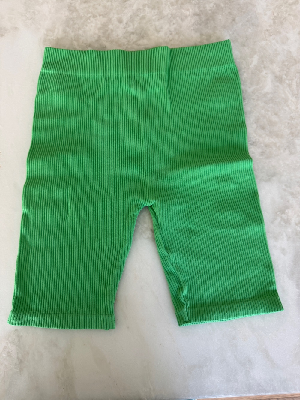 Zara Green Ribbed Bike Shorts